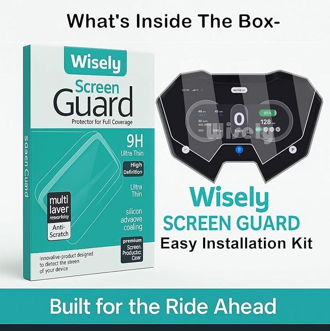 Wisely Premium 5-inch Screen Guard Protector for SIMPLE One / OneS / Dot ONE 2024-2025 EV Scooter – HD Clear, Scratch Resistant Display Film with Easy Installation Kit