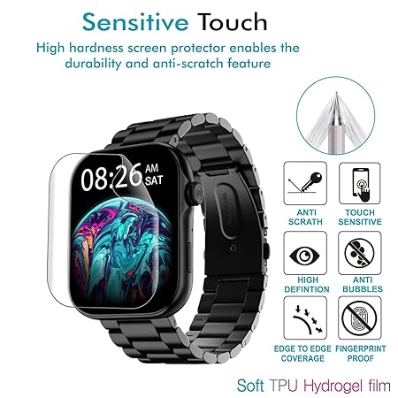 Wisely Glass 3-Pack Screen Guard Protector for Noise ColorFit Ultra 3 Smartwatch – Full Coverage, HD Clear, Scratch Resistant