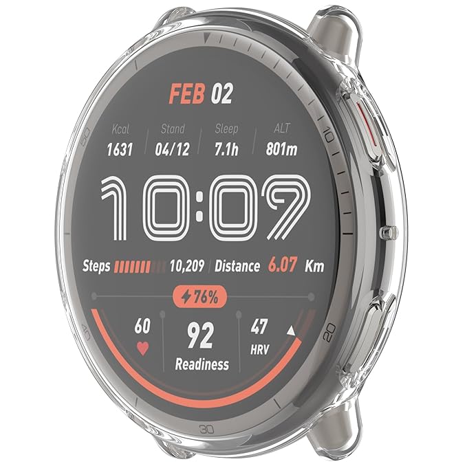 Wisely Protective Case Cover for Amazfit Active 2 44mm – Transparent Soft TPU Full Screen Protector