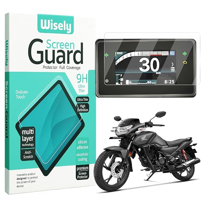 Wisely Premium Screen Guard for Honda SP 125 (2025) – HD Clear, 9H Hardness