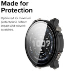 Wisely Shine Protective Slim Bumper Tempered Glass Case Cover for Amazfit Balance 46mm – Luxury Black, Shockproof 360° Protection