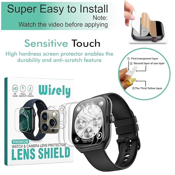 Screen Guard Protector for Noise Icon Arc Smartwatch 2.01" – HD Full Cover 3pcs