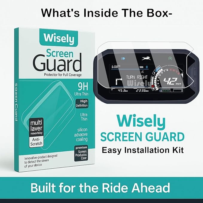 Wisely Premium Screen Guard for TVS JUPITER 125 DT SXC 2025 Scooter – Full Coverage, HD Clear, Anti-Scratch, Easy Installation