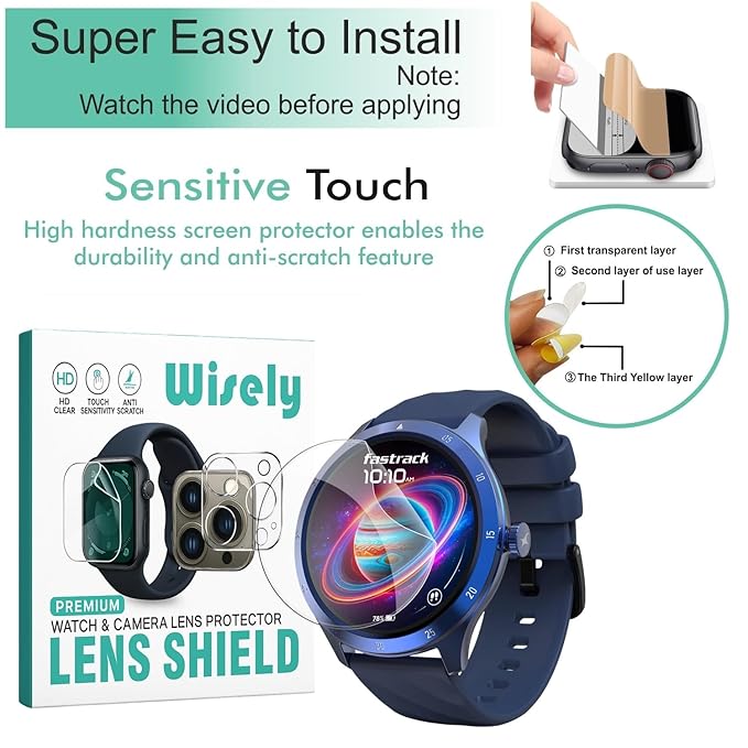 Screen Guard Protector for Fastrack Jupiter R2 Smartwatch (1.38") – Full Cover, 9H Hardness