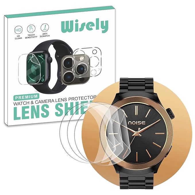Wisely Premium |Pack of 3| Screen Guard Protector for Noise Halo 2 MOD Smartwatch (1.46") – 9H Anti-Scratch, Anti-Shock, HD Clear, Edge-to-Edge Full Cover