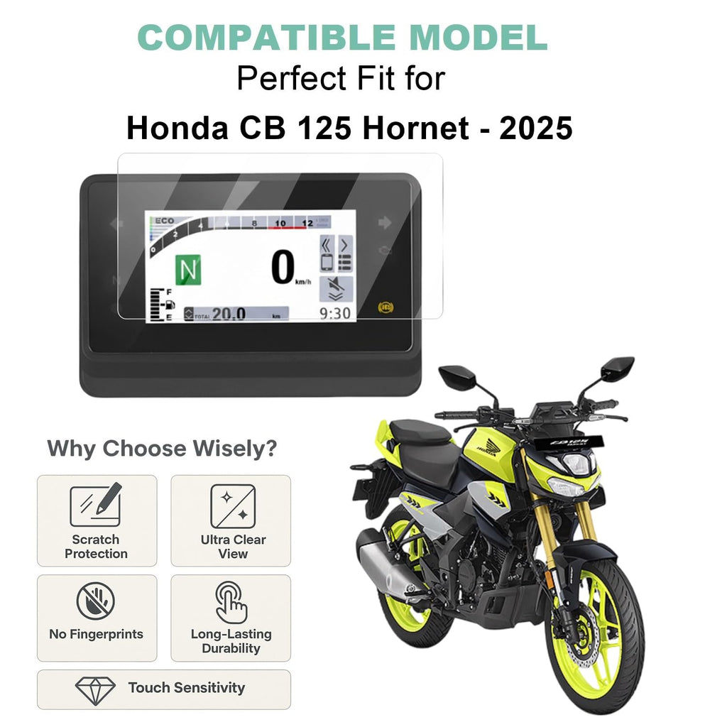 Premium Screen Guard for Honda CB 125 Hornet (2025) Bike - TFT Display Digital Meter Protector