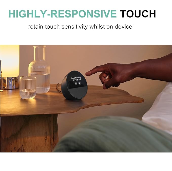 Premium Screen Guard Protector for Echo Spot Alexa Display Easy installation kit, HD Clear, Full Cover