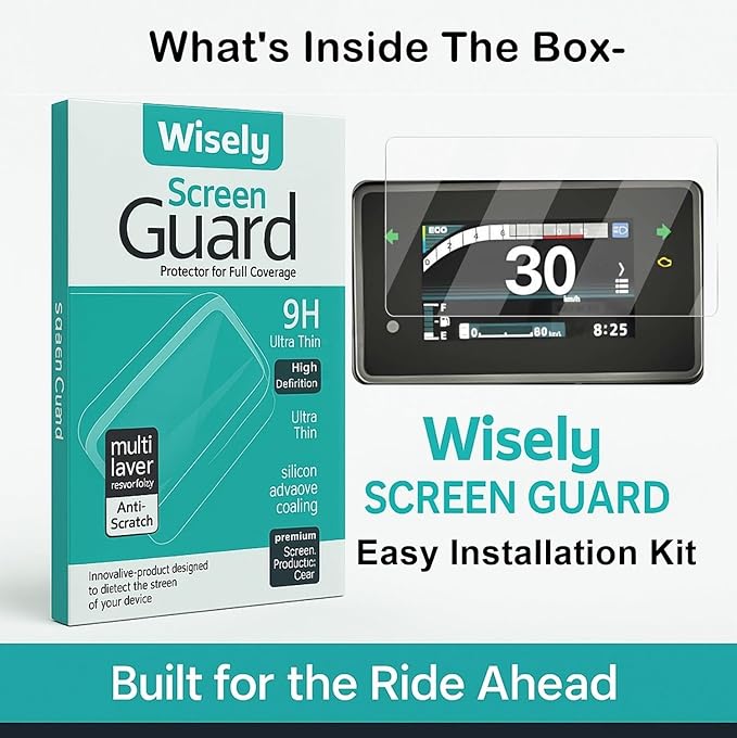 Wisely Premium Screen Guard for Honda SP 125 (2025) – HD Clear, 9H Hardness