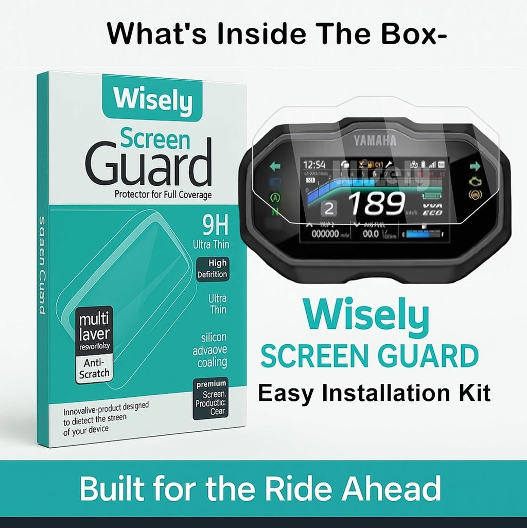 Screen Guard for Yamaha FZ-S Fi Hybrid 2025 TFT Digital Meter – 9H HD Clear, Full Edge-to-Edge Cover