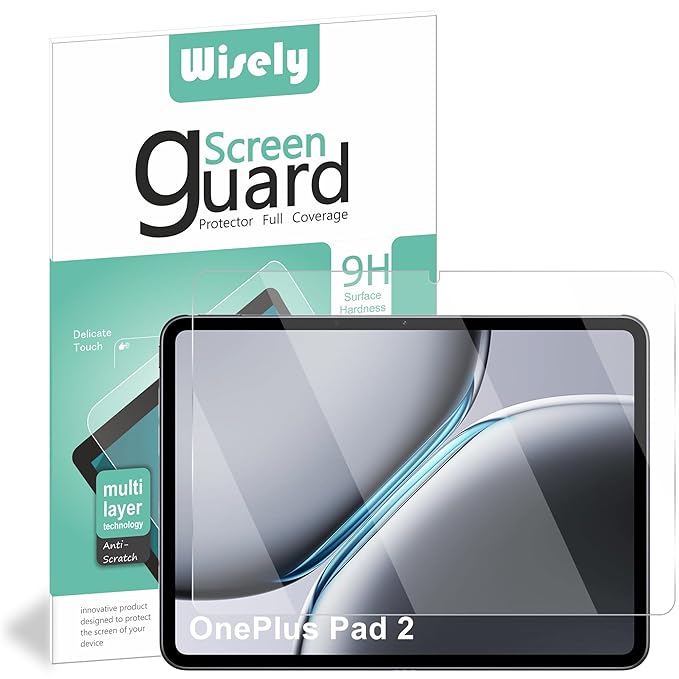Wisely Premium Screen Protector for OnePlus Pad 2 | 12.1" | 9H Tempered Glass, Anti-Scratch, Bubble-Free, HD Clear