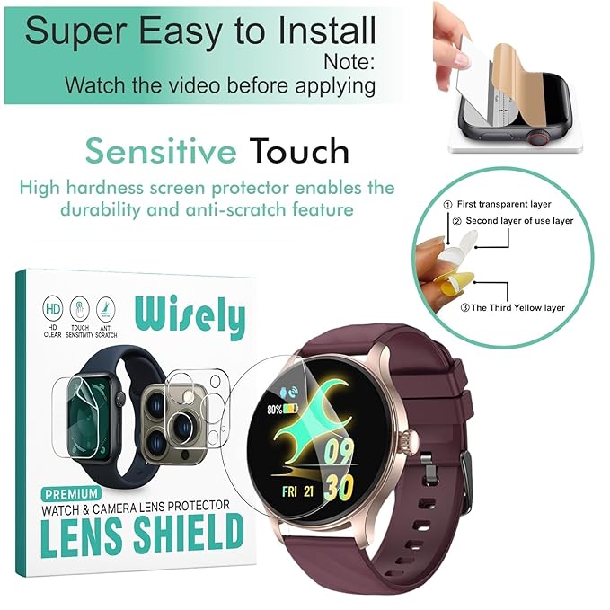 Screen Guard Protector for Fastrack Limitless XR1 Smartwatch (1.38") – Full Cover, 9H Hardness