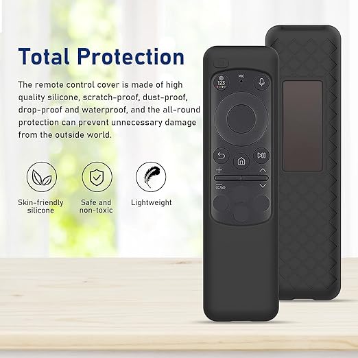 Silicone TV Remote Cover Case Compatible with Samsung Smart TV Remote 2023 BN59-01432G BN59-01432A BN59-01432J BN59-01432 Washable Case with Loop - Black [Remote NOT Included]