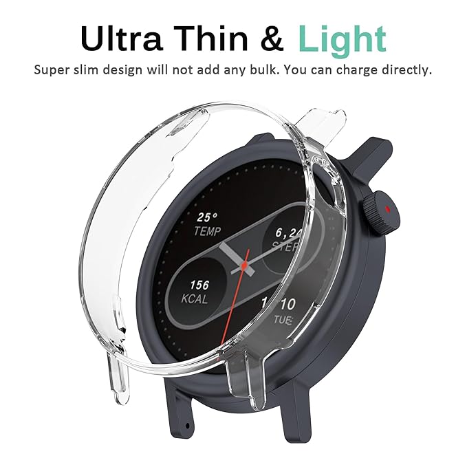 Wisely Protective Case Cover for Amazfit Active 2 44mm – Transparent Soft TPU Full Screen Protector