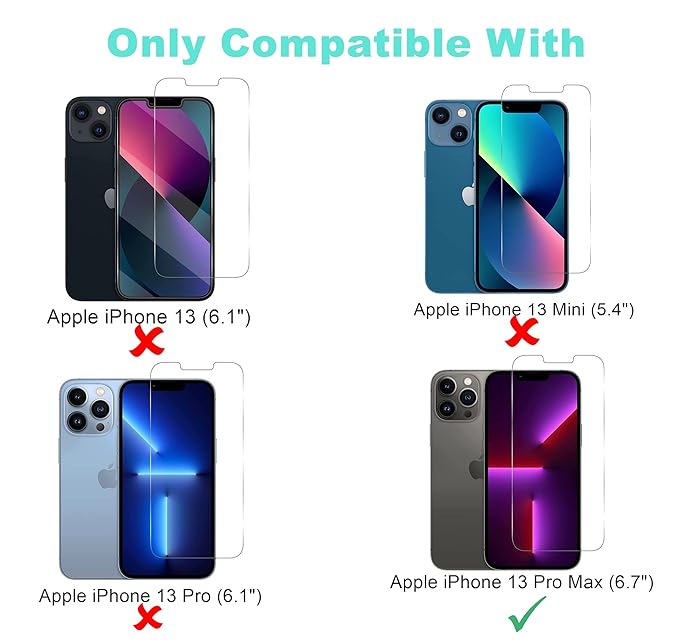 Apple iPhone 13 Pro Max Screen Protector – 9H HD Clear Flexible Nano Glass | Anti-Scratch, Bubble-Free