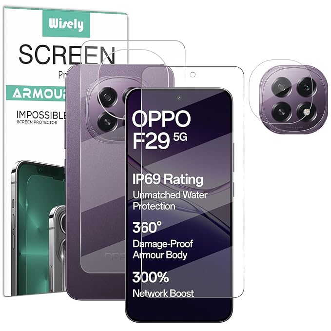 3-in-1 Nano Glass Screen Protector with Front, Back & Camera Guard for Oppo F29 5G