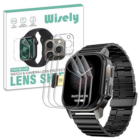 Wisely 3-Pack TPU Screen Guard for Fire-Boltt Snapp Smartwatch – 54.1 mm Full-Cover Protection