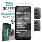 Screen Guard Combo Pack for Redmi 15 5G | 2 Camera Glass + 1 Front Flexible