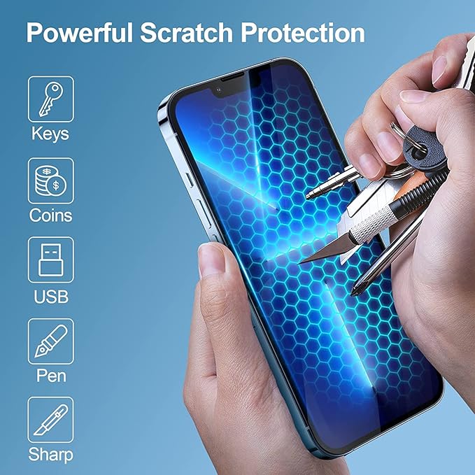 Super-HD Curved Tempered Glass Screen Protector for Apple iPhone 12/12 Pro (6.1") | Edge-to-Edge Full Cover | 9H Hardness | Scratch Resistant