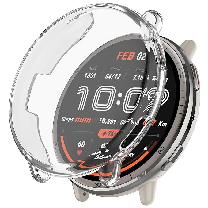 Wisely Protective Case Cover for Amazfit Active 2 44mm – Transparent Soft TPU Full Screen Protector