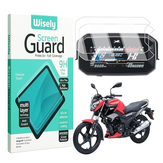Wisely TVS Raider Screen Guard Pack 2 | HD Clear Digital Meter Protector