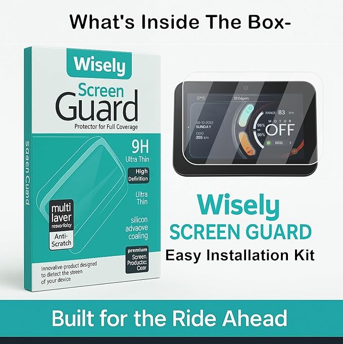 Screen Guard for Hero Vida V2 Pro, Plus, Lite (7-Inch) | HD Clear Full Cover Touch Display Digital Meter Protector