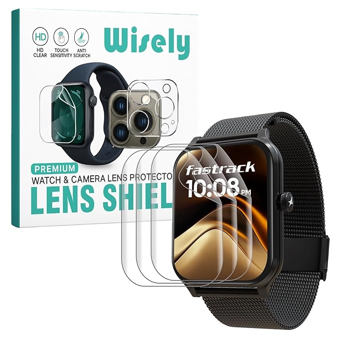 Wisely 3-Pack Screen Guard Protector for Fastrack Limitless Classic Large Smartwatch | 1.91" Full-Cover HD Clear TPU