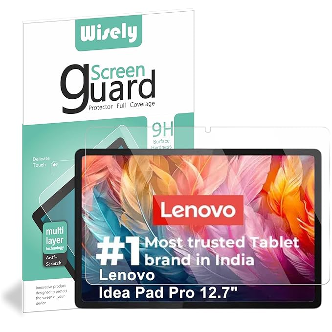 Wisely Premium Screen Protector for Lenovo P12 / Idea Tab Pro 2025 (12.7") Tablet – 9H Tempered Glass, Anti-Scratch, HD Clear, Bubble-Free Installation