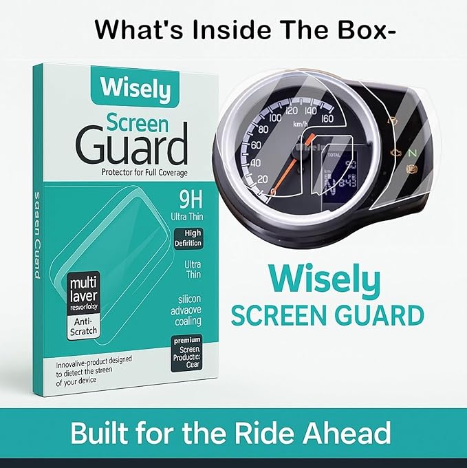 Wisely Premium Screen Guard for Honda H’Ness CB350 – Digital Meter Protector, HD Clear, Anti-Scratch, Full Coverage Instrument Cluster Film