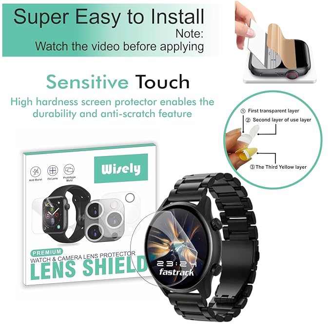 Screen Guard Protector for Fastrack Astor FR2 Pro Smartwatch (1.43") – Full Cover, 9H Hardness