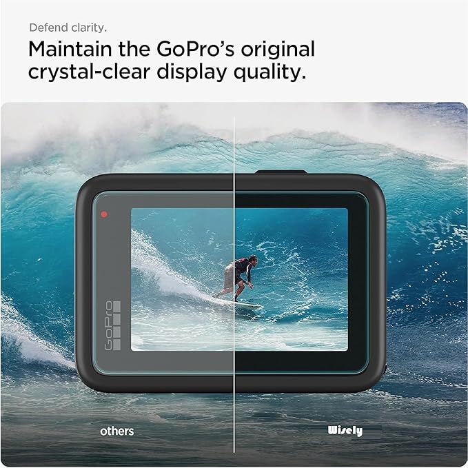 Wisely Tempered Glass for GoPro Hero 13 Action Camera | HD Clear Lens & Screen Protector | Pack of 3
