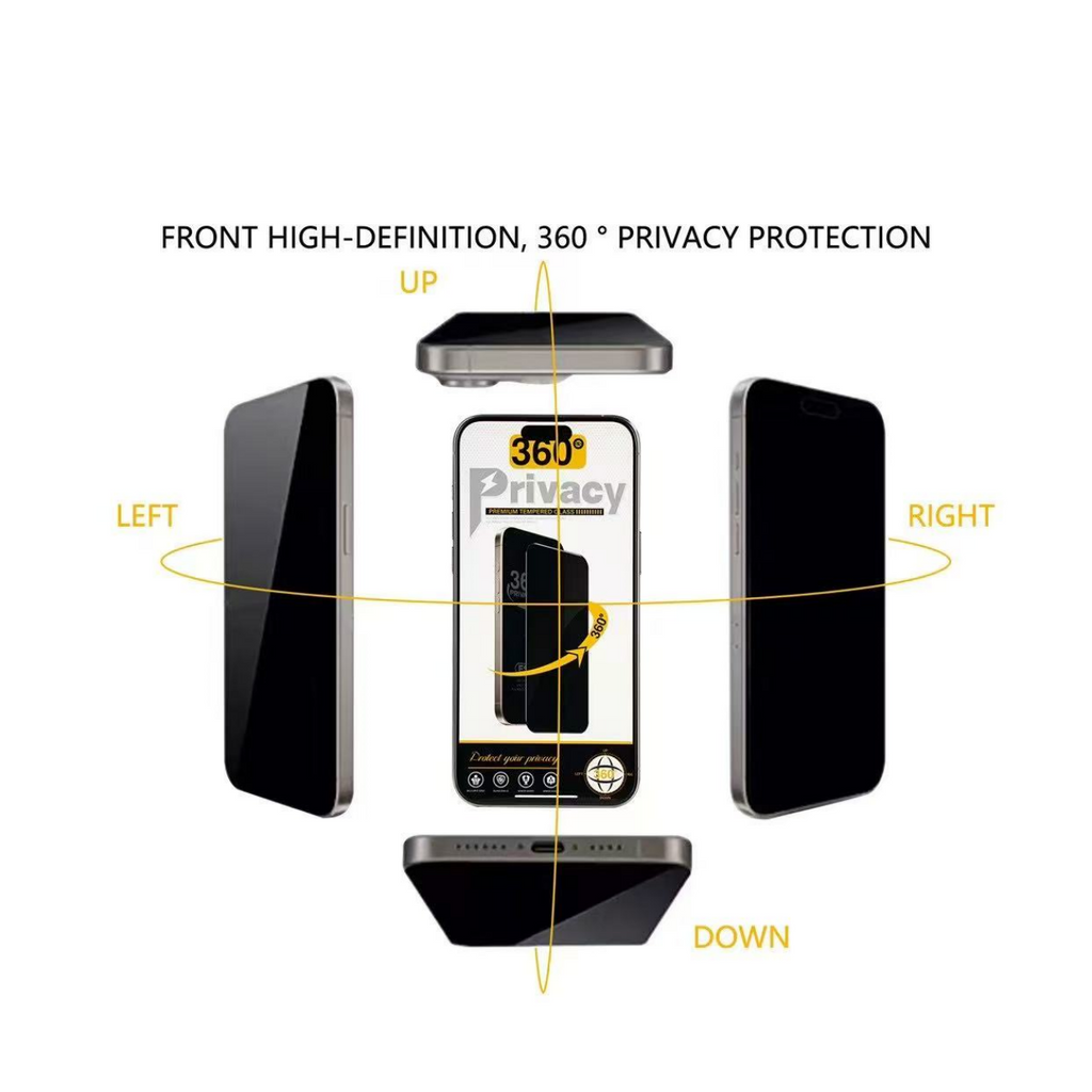 Wisely 360° Privacy Tempered Glass for iPhone 17 / Air / 17 Pro / 17 Pro Max – Full Screen Protection & Anti-Spy Shield
