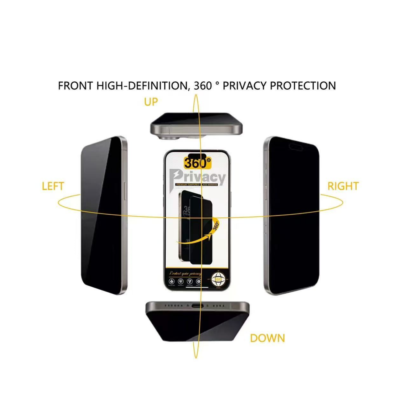 Wisely 360° Privacy Tempered Glass for iPhone 17 / Air / 17 Pro / 17 Pro Max – Full Screen Protection & Anti-Spy Shield