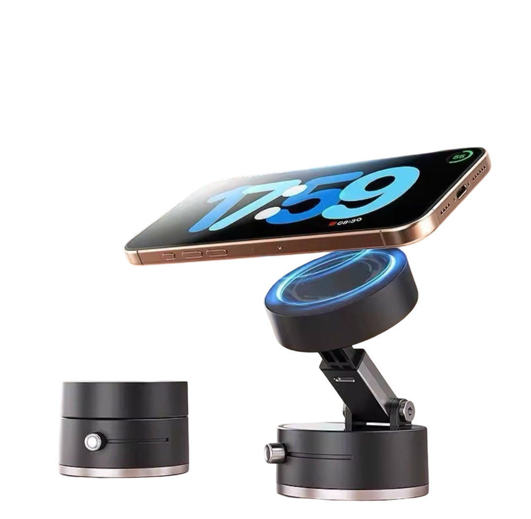 Portable Vacuum & Magnetic Suction-Cup Swivel Stand for Phone – 360° Rotating Car & Desk Mount