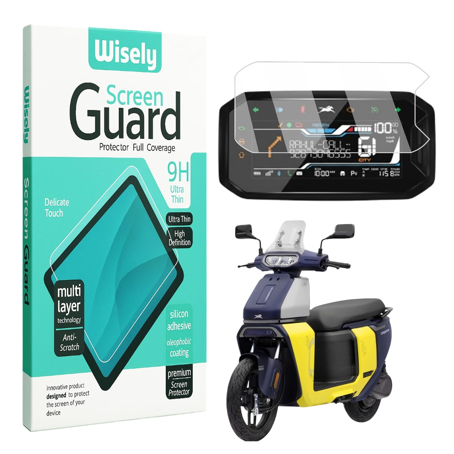 Wisely Screen Guard for New TVS Orbiter Electric Scooter (2025) - TFT Display Digital Meter Protector - HD Clear