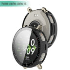 Wisely Protective Bumper Tempered Glass Case Cover for Amazfit Active 3 Premium - Luxury Black