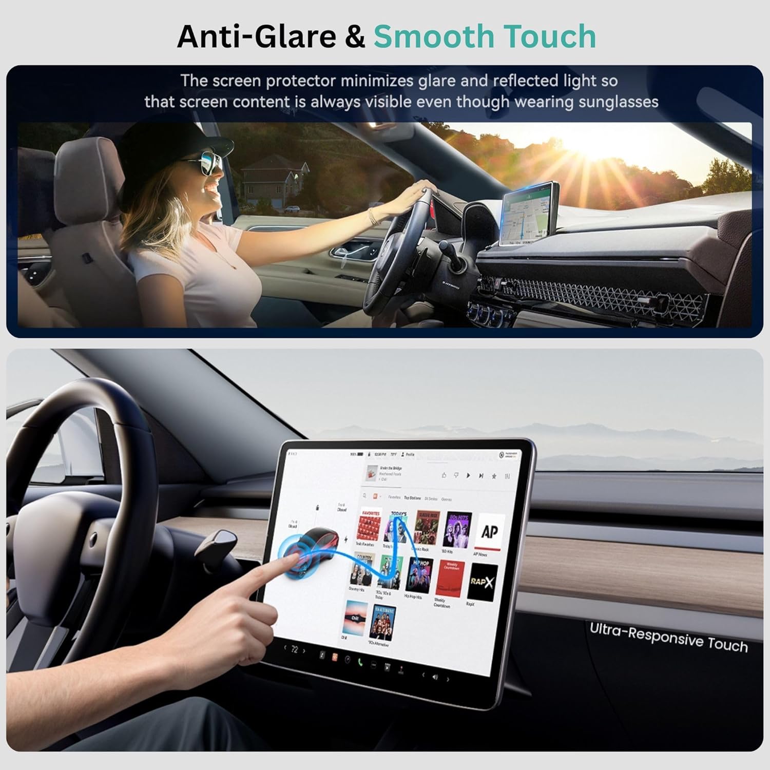 Screen Guard for HYUNDAI i20 N-LINE (2024-2026+) Car 10-Inch Display Infotainment System + Instrument Cluster Meter Protector - HD Clear