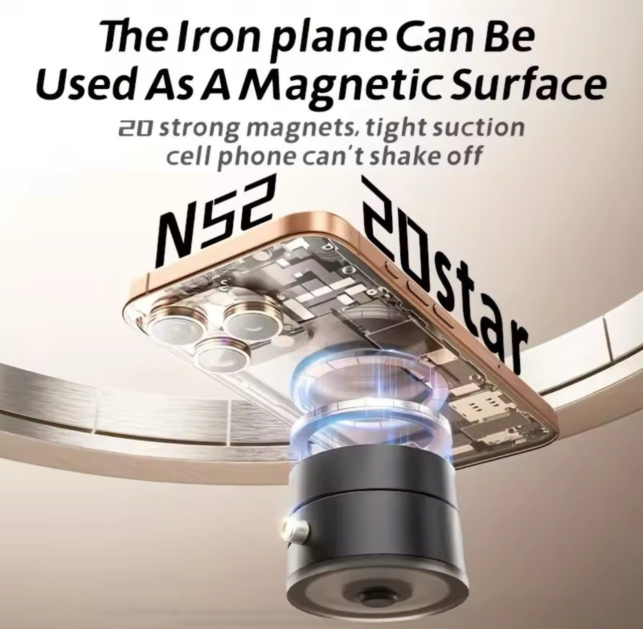 Portable Vacuum & Magnetic Suction-Cup Swivel Stand for Phone – 360° Rotating Car & Desk Mount